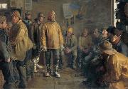 Michael Ancher In the grocery store on a winter day when there is no fishing oil painting picture wholesale